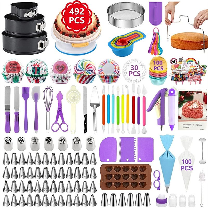 492pcs Nozzles Icing Tools Kit Fondant Cake Decoration Tools Pastry Utensils Baking Supplies Mould Reposteria Cake Decorating