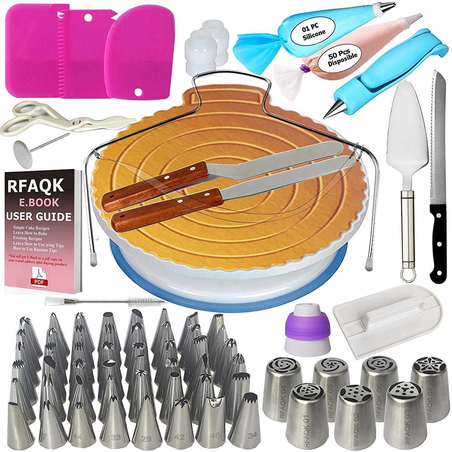 Russian Stainless Steel Cake Pastry Nozzles Piping Icing Tips Set Decorating Supplies Kit Baking Pastry Tools Baking Accessories