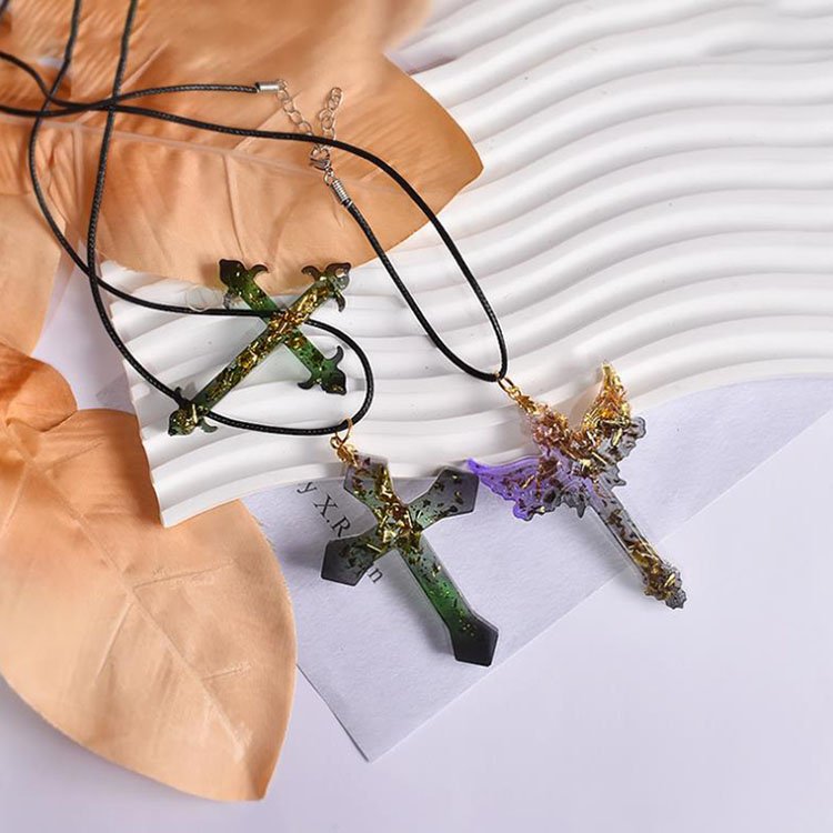 YS Cross Various Styles Cross Earring Drop Glue Mold Silicone Diy Christmas Keychain Necklace Mould Key Pendant Ornament Tools