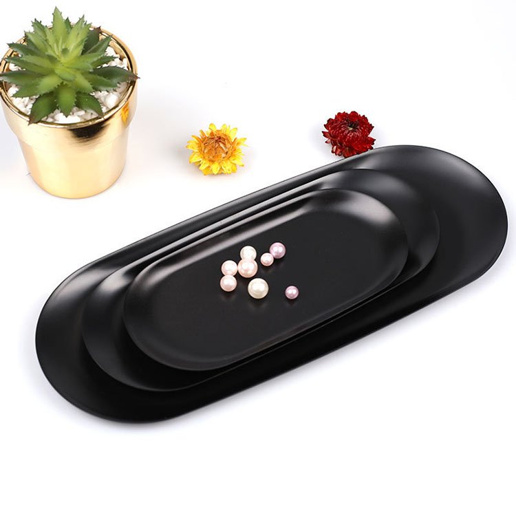 YS Oval Stainless Steel Tray Jewelry Storage Rack Dessert Cake Towel Tray DIY Aromatherapy Candle Decorative Ornaments
