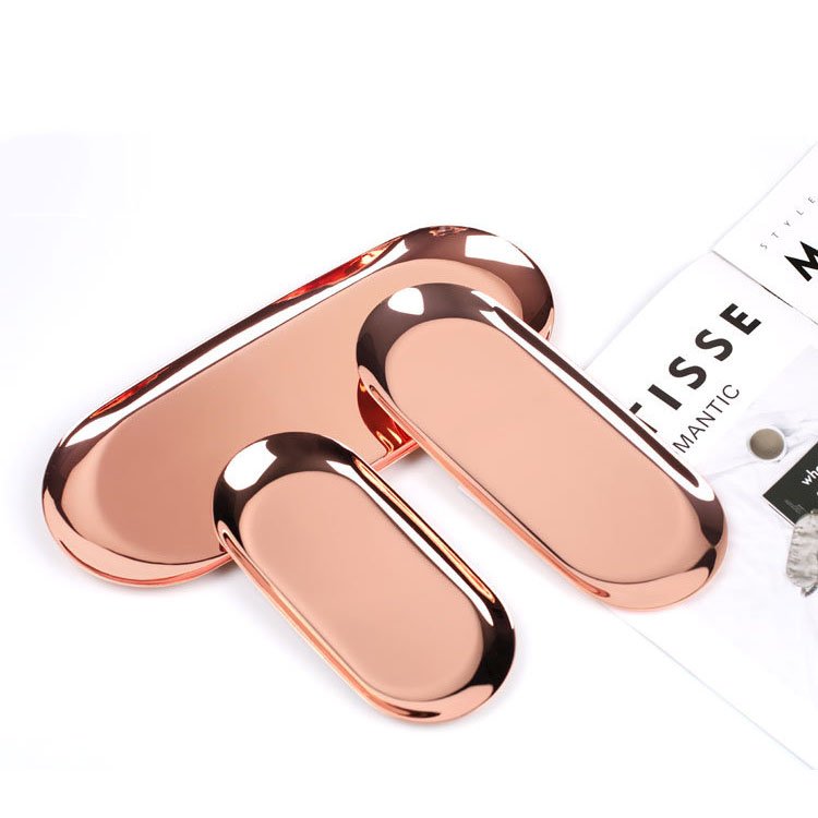 YS Oval Stainless Steel Tray Jewelry Storage Rack Dessert Cake Towel Tray DIY Aromatherapy Candle Decorative Ornaments