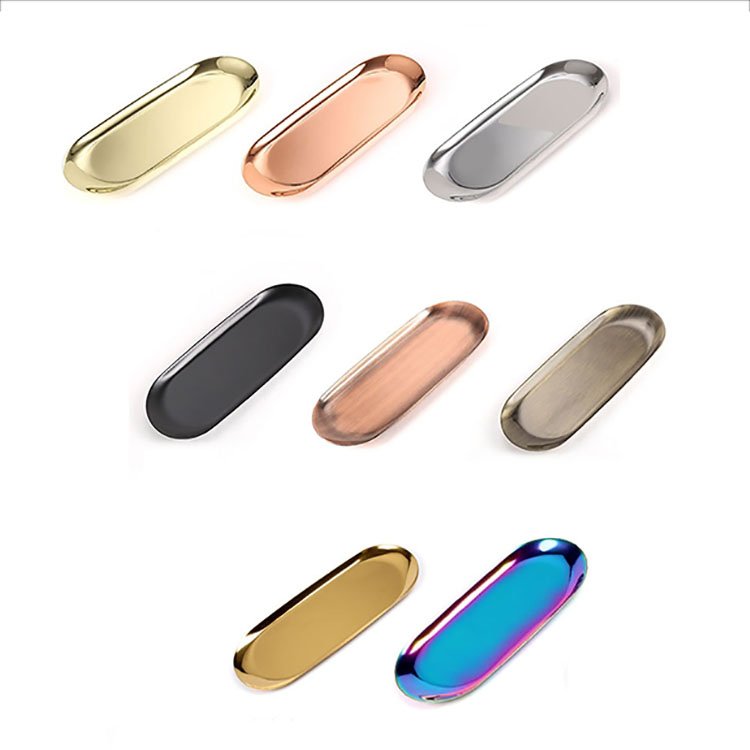YS Oval Stainless Steel Tray Jewelry Storage Rack Dessert Cake Towel Tray DIY Aromatherapy Candle Decorative Ornaments