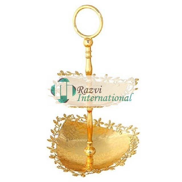 Cake Stand with Gold Base from The Celine Flower Collection Attractive Table Decorative Gold Metal Cake Stand Wedding Restaurant