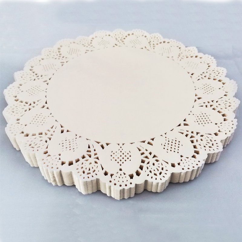 Eco-Friendly Disposable Colored Round Lace Paper Doily Disposable Food Oil Absorbent Paper White Round Lace Paper Doilies