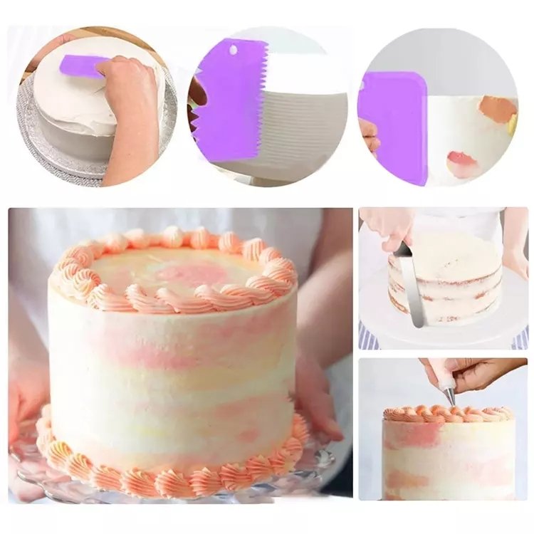 137pcs Complete Cake Baking Decorating Supplies Plastic Cake Pan Stand Set Kit Rotating Trending Cake Tools Sets
