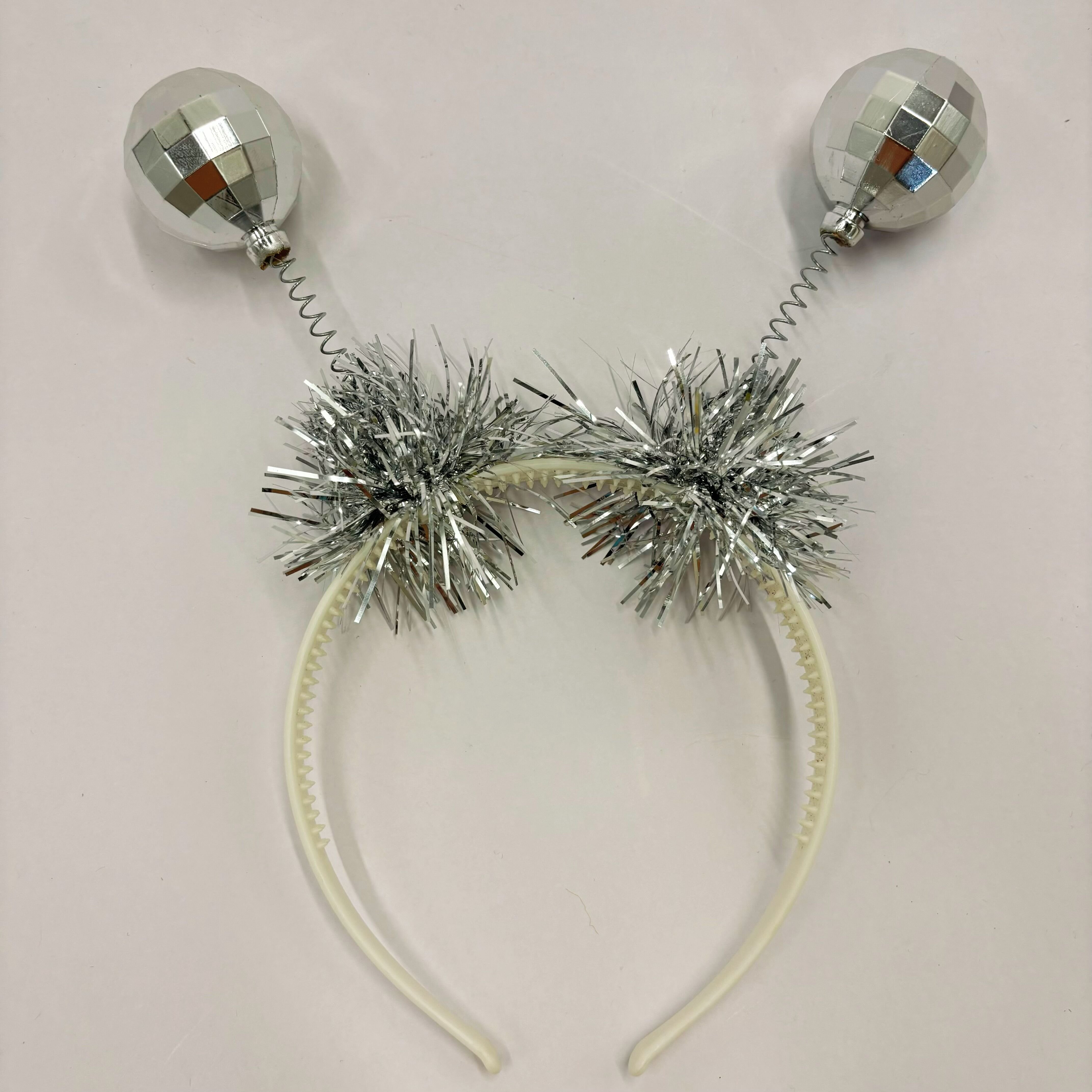 2024 factory fashion party decoration supplies adult plastic sliver Disco Ball bopper headband new year decoration