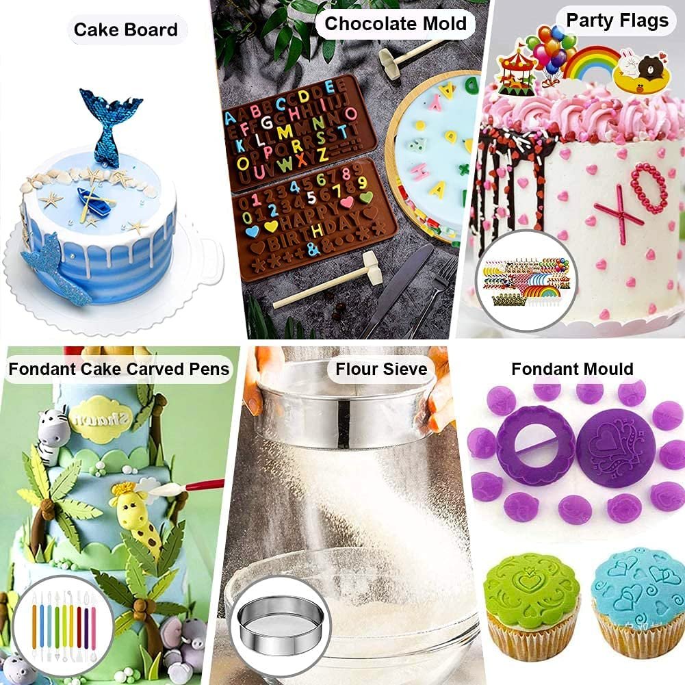 2024 Upgraded 599-Piece Cakes Decoration Kit With High-Quality Turntable Spring form Pans and Decorative Supplies