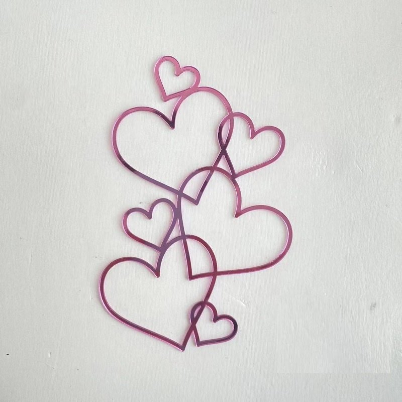 Heart Shaped Acrylic Cake Topper Custom Size Cake Charm for Happy Valentine's Day Party Decor