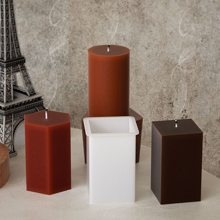 YS Cylinder Shape Candle Silicone Mold Diy Aromatherapy Candle Soap Mould Craft Gift Making Plaster Resin Wax Candle Making Tool