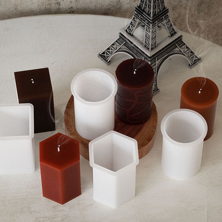 YS Cylinder Shape Candle Silicone Mold Diy Aromatherapy Candle Soap Mould Craft Gift Making Plaster Resin Wax Candle Making Tool