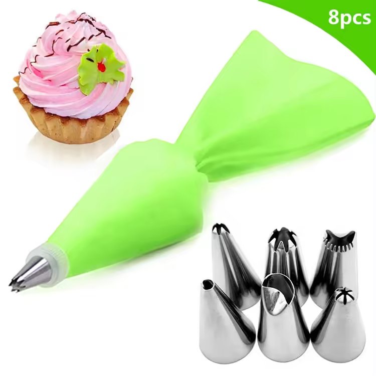 Wanlihao 26pcs/set Stainless Steel Cake Nozzle and Pastry Bag Baking Cake Tools