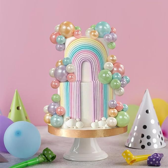 56 Cake Balls Selected Colorful Spherical Cake Birthday Party Wedding Decoration Candy Collection In Six Colors
