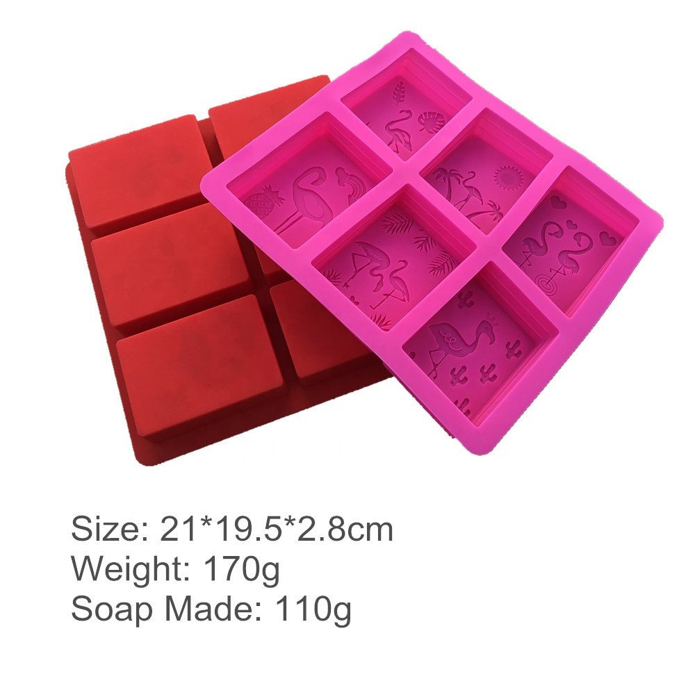 New Flamingo 6 Cavity Silicone Rubber Soap Mold DIY Animal Cartoon Craft Art Bath Soap Molds For Soap Making