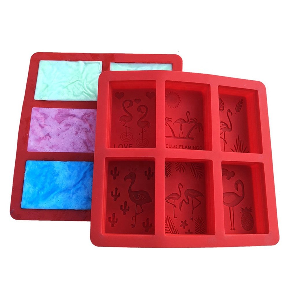 New Flamingo 6 Cavity Silicone Rubber Soap Mold DIY Animal Cartoon Craft Art Bath Soap Molds For Soap Making