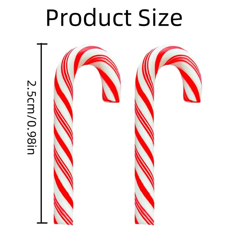 Clay Candy Canes Red White Candy Canes Christmas Candy Cane Faux Christmas Stick Mini Polymer Soft Clay DIY Decoration