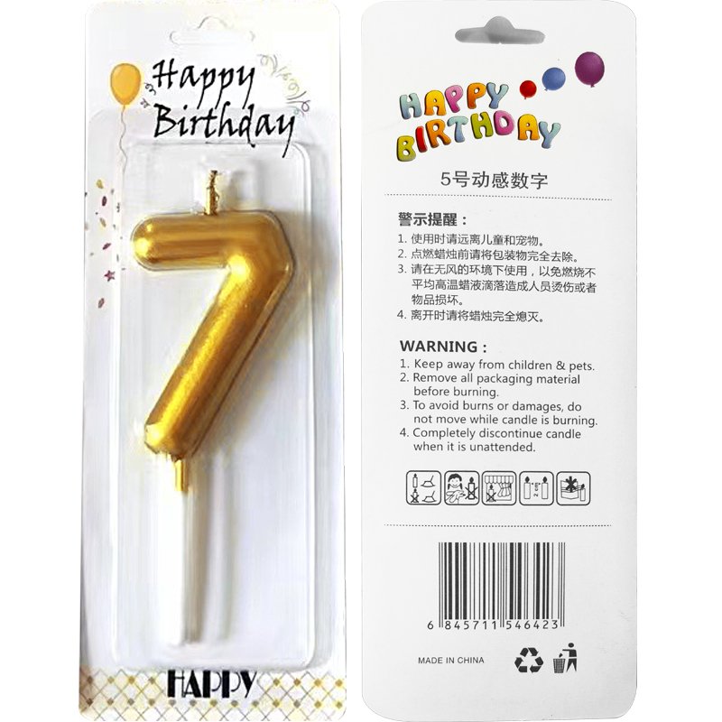 Birthday cake gold-plated number candle personalized children&#39;s creative party smoke-free baking decoration supplies