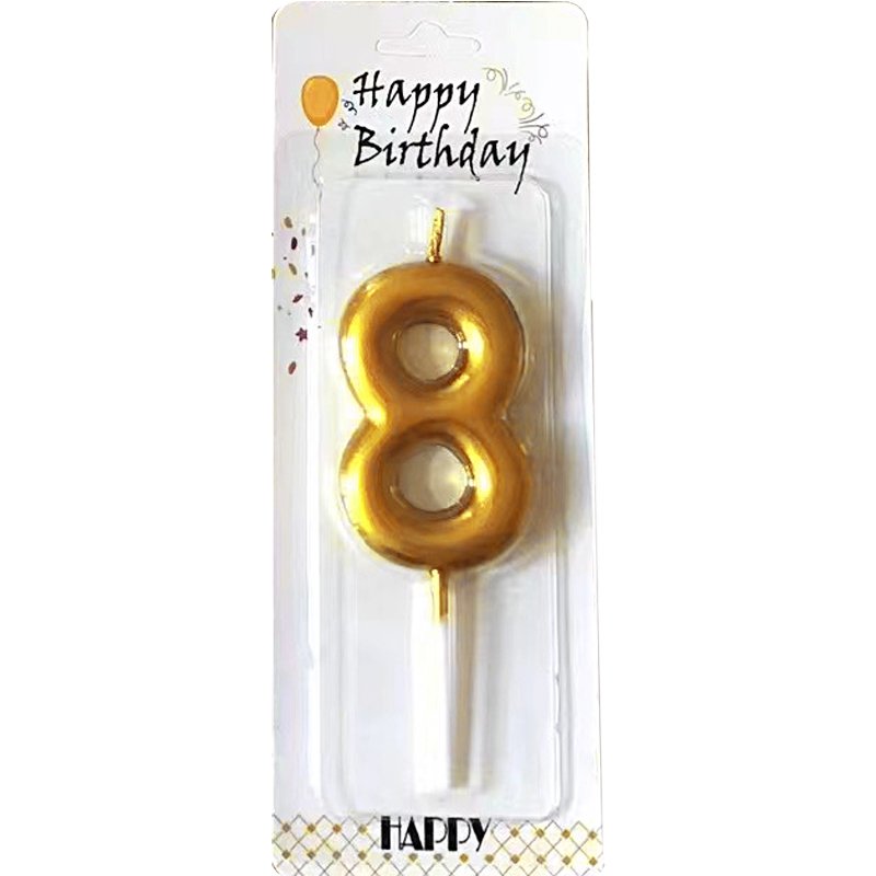 Birthday cake gold-plated number candle personalized children&#39;s creative party smoke-free baking decoration supplies