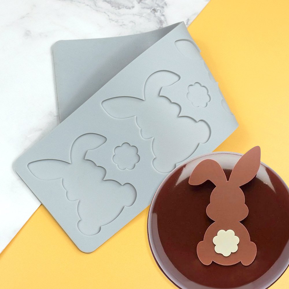Early Riser Rabbit Lace Mat Silicone Mold Cake Decoration Supplies Chocolate Dessert Tools Cake Fondant Moulds