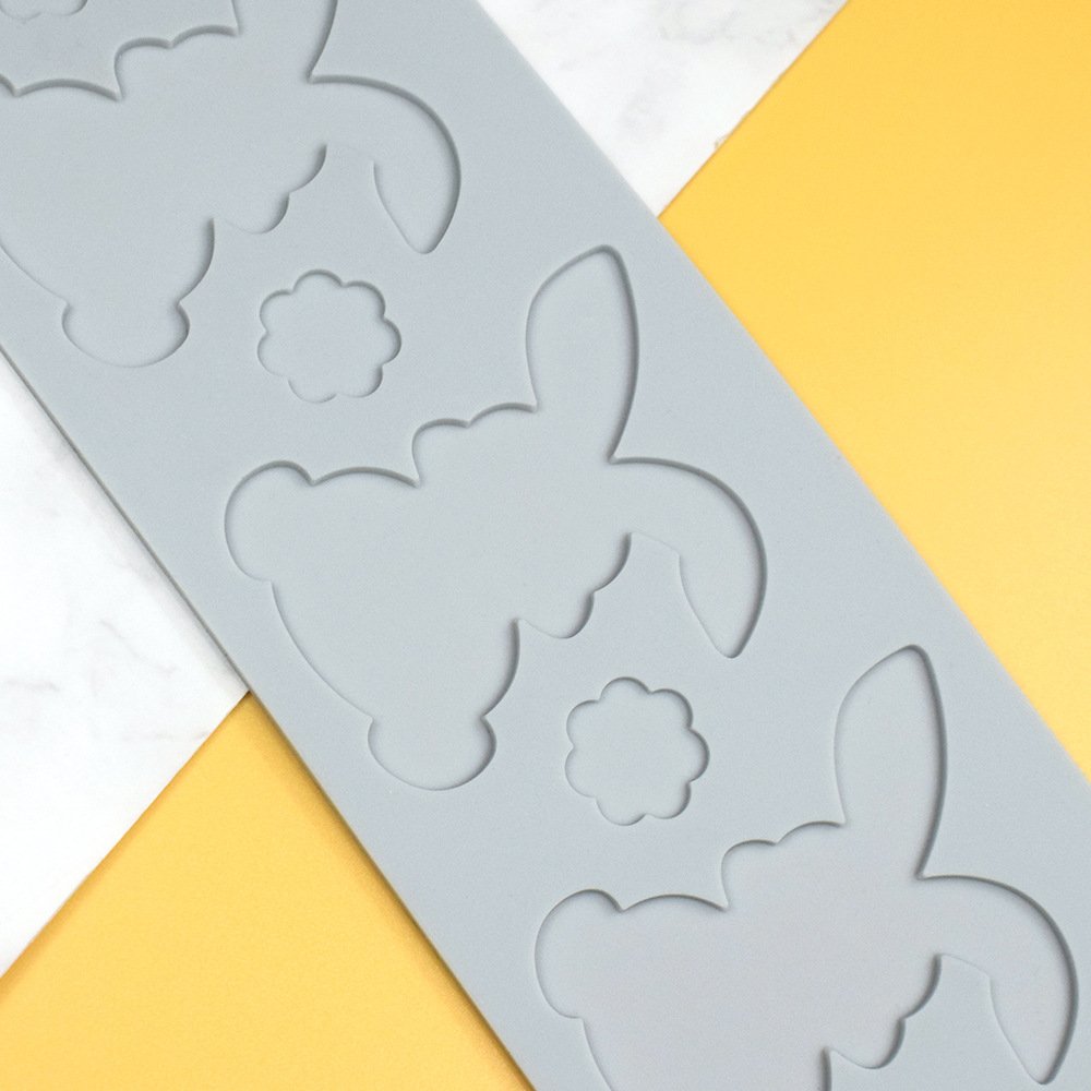 Early Riser Rabbit Lace Mat Silicone Mold Cake Decoration Supplies Chocolate Dessert Tools Cake Fondant Moulds