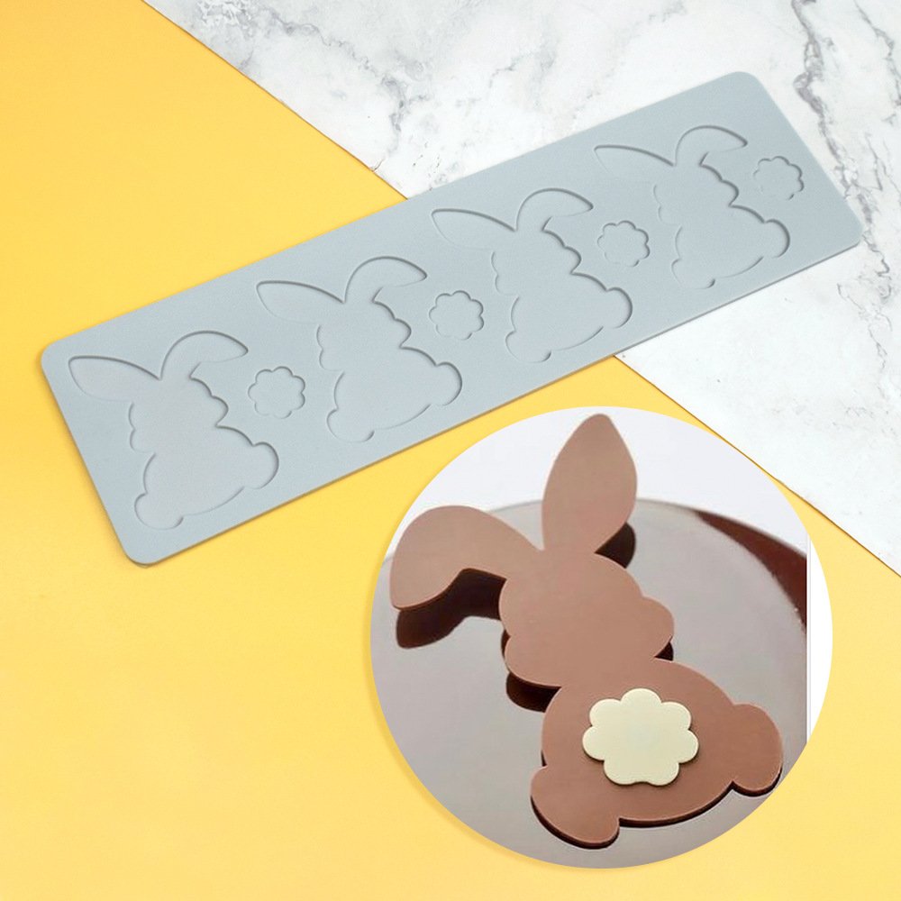 Early Riser Rabbit Lace Mat Silicone Mold Cake Decoration Supplies Chocolate Dessert Tools Cake Fondant Moulds