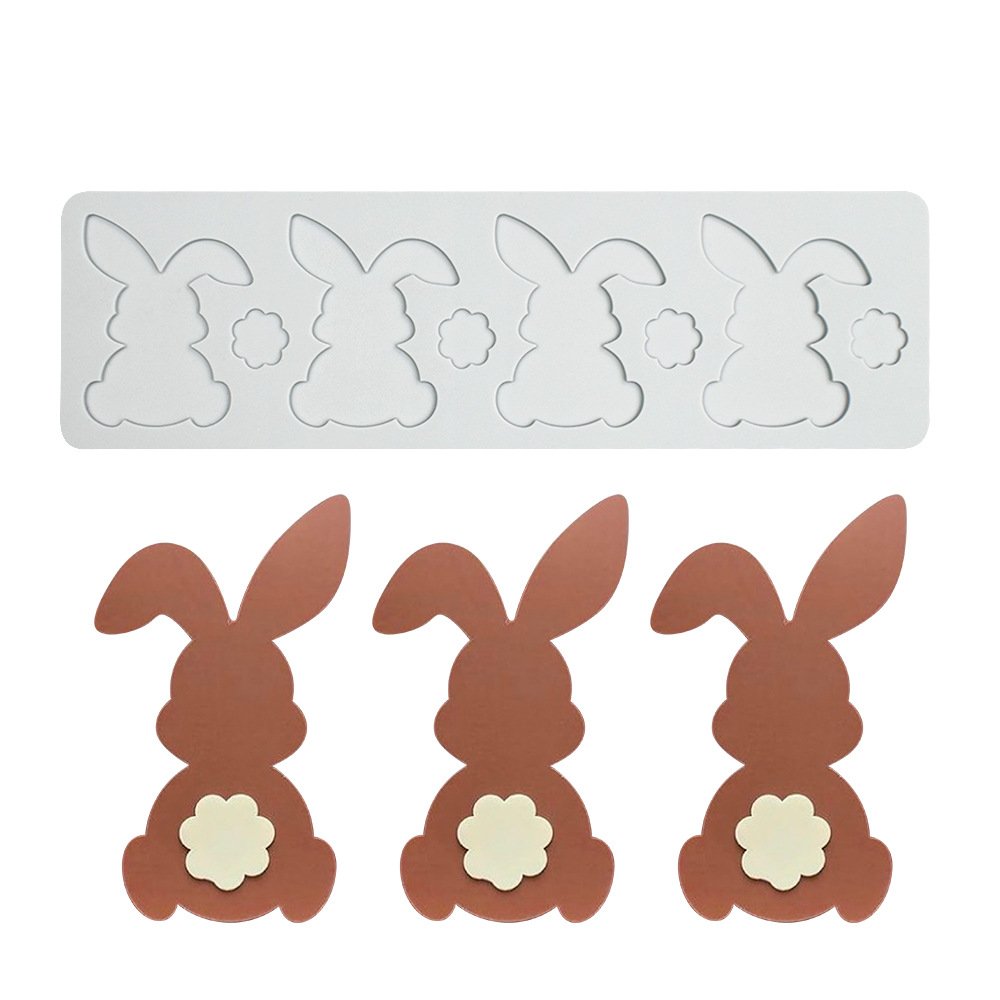 Early Riser Rabbit Lace Mat Silicone Mold Cake Decoration Supplies Chocolate Dessert Tools Cake Fondant Moulds