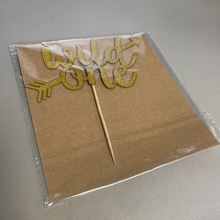 Hstyle First Birthday Party Decorations Jungle Safari Animals Wild One Gold Glitter Cake Topper for Baby Shower Kids Cake Topper