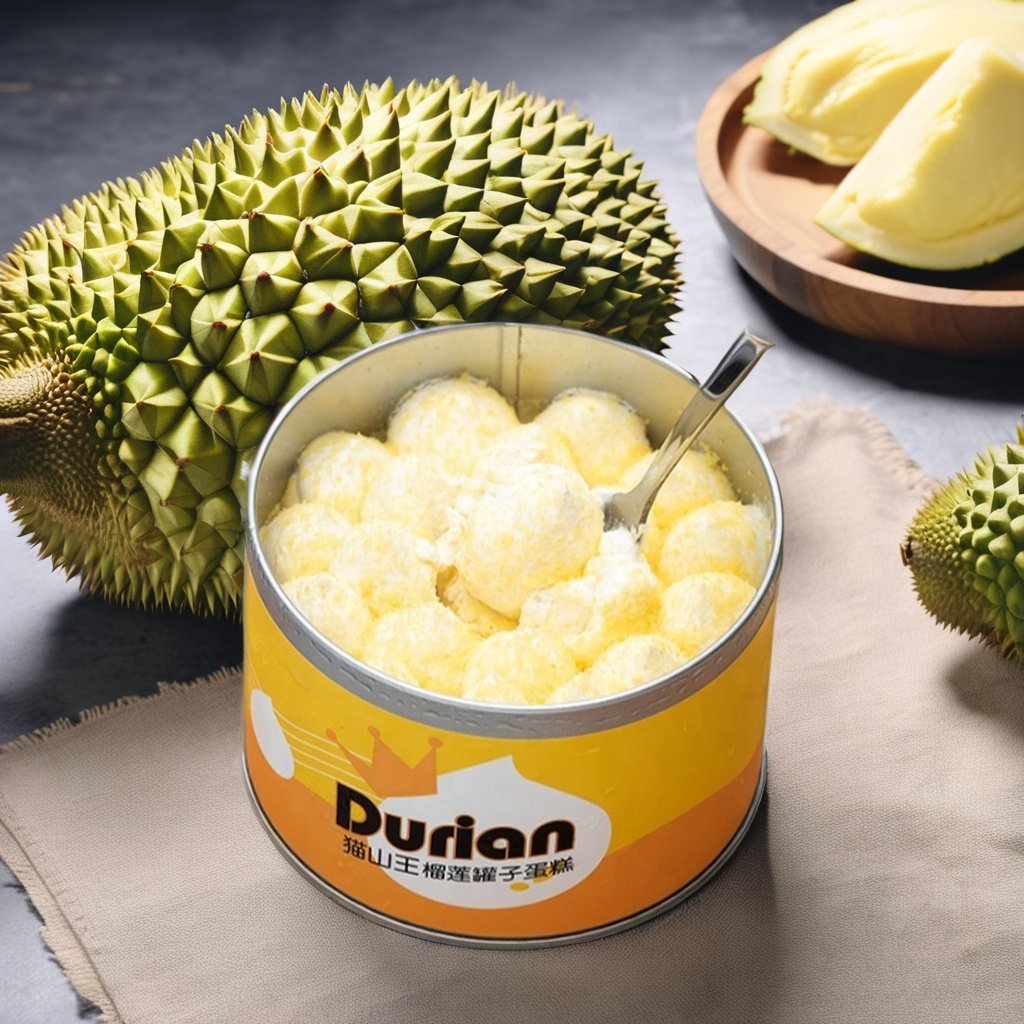 Factory direct supply Coffee shop Hotel Snack Round durian mousse jar cake
