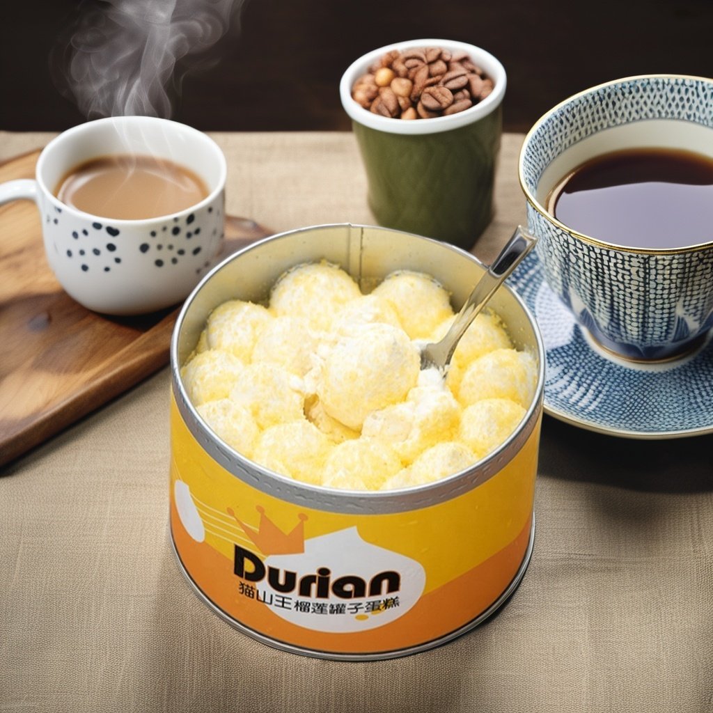 Factory direct supply Coffee shop Hotel Snack Round durian mousse jar cake