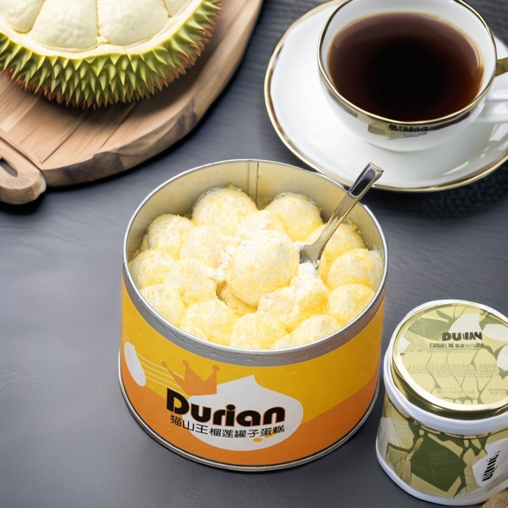 Factory direct supply Coffee shop Hotel Snack Round durian mousse jar cake