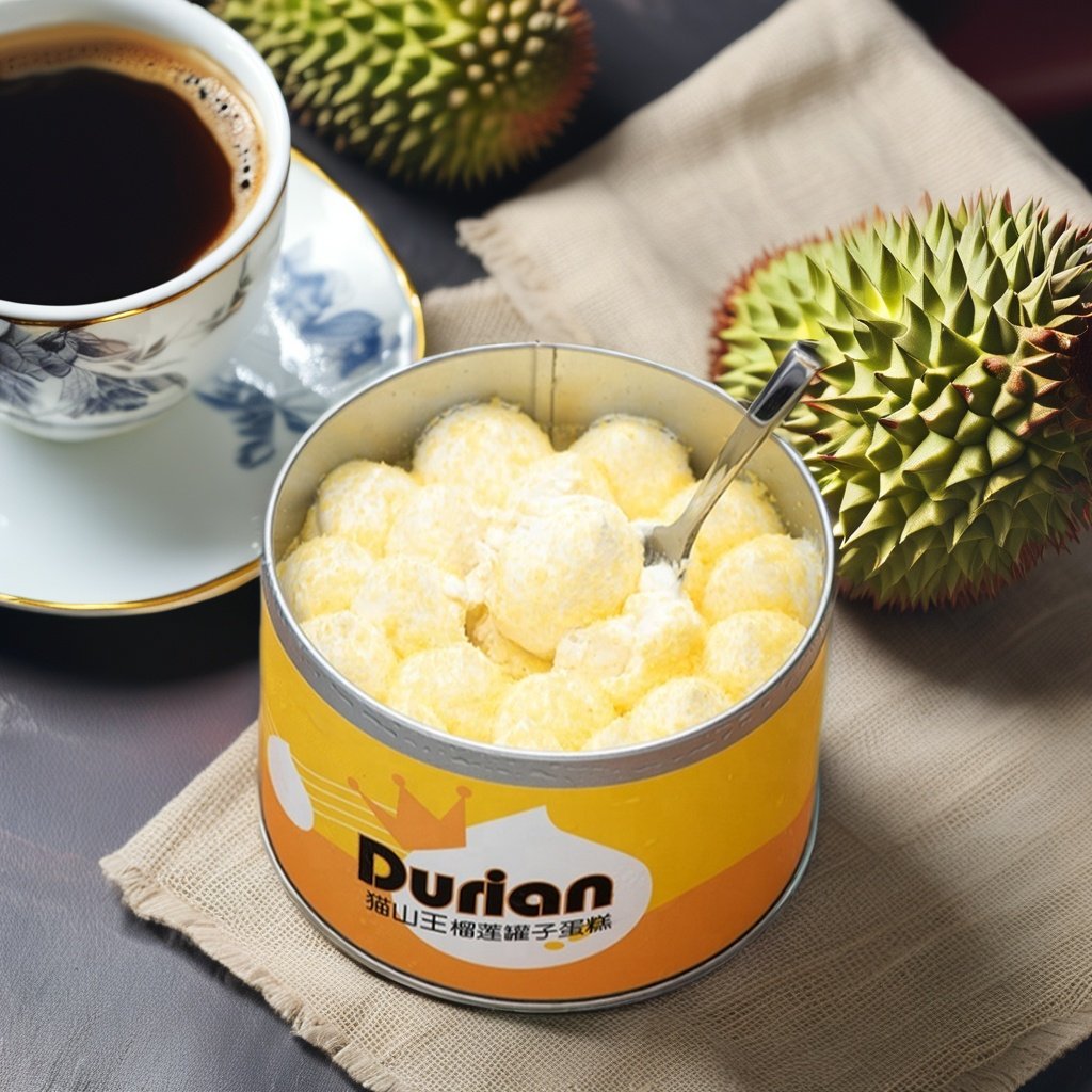 Factory direct supply Coffee shop Hotel Snack Round durian mousse jar cake