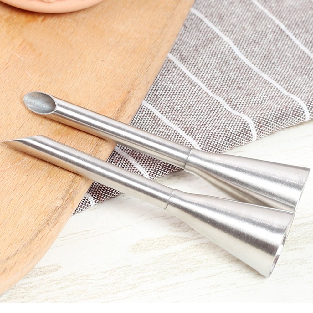 Stainless Steel Long Puff Nozzle Cream Piping Tips Baking Cake Tools