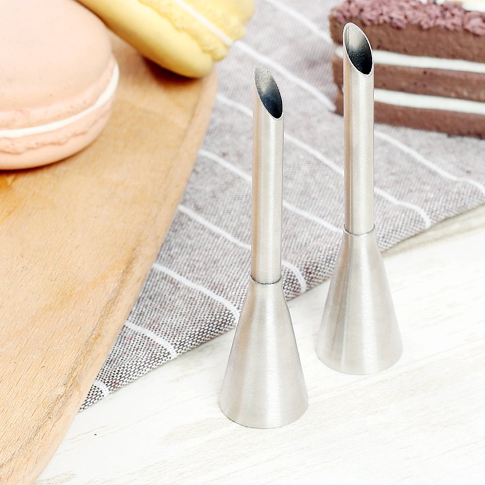 Stainless Steel Long Puff Nozzle Cream Piping Tips Baking Cake Tools