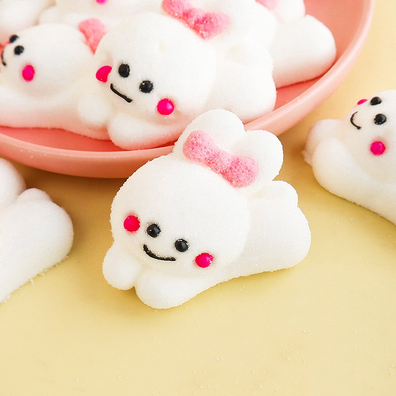 Easter Decoration 3D Rabbit Marshmallow 2D Mushroom Tulip Carrot Cotton Candy Candy Floss For Coffee Cake Dessert Supplies