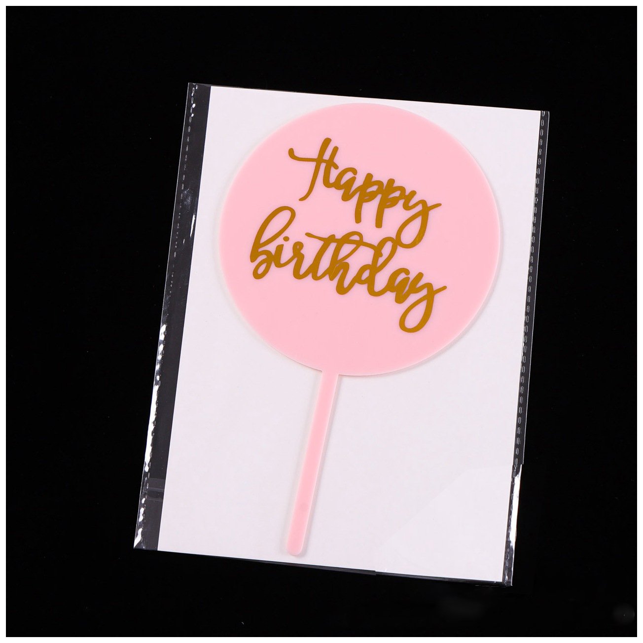 Round acrylic birthday insert flag cake card decoration acrylic happy birthday cake topper