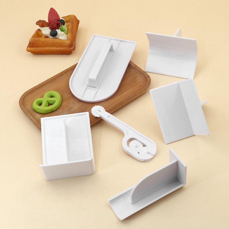 6-piece flattener curved knife baking tool White plastic baking supplies