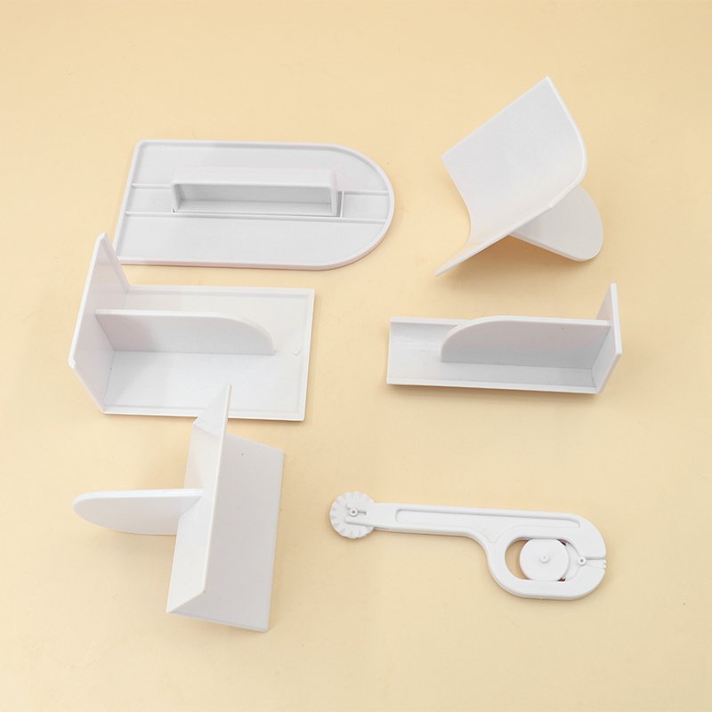 6-piece flattener curved knife baking tool White plastic baking supplies