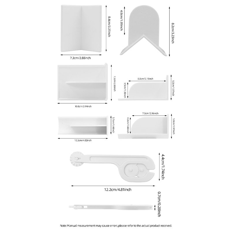 6-piece flattener curved knife baking tool White plastic baking supplies