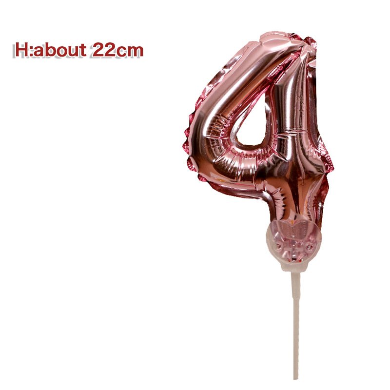 baby Birthday cake photo decoration accessories Gold Rainbow self-inflatable mini foil balloon cake toppers number balloon