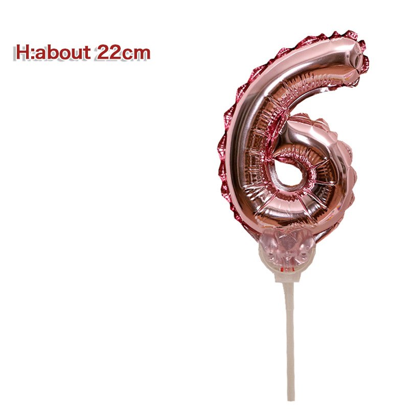 baby Birthday cake photo decoration accessories Gold Rainbow self-inflatable mini foil balloon cake toppers number balloon