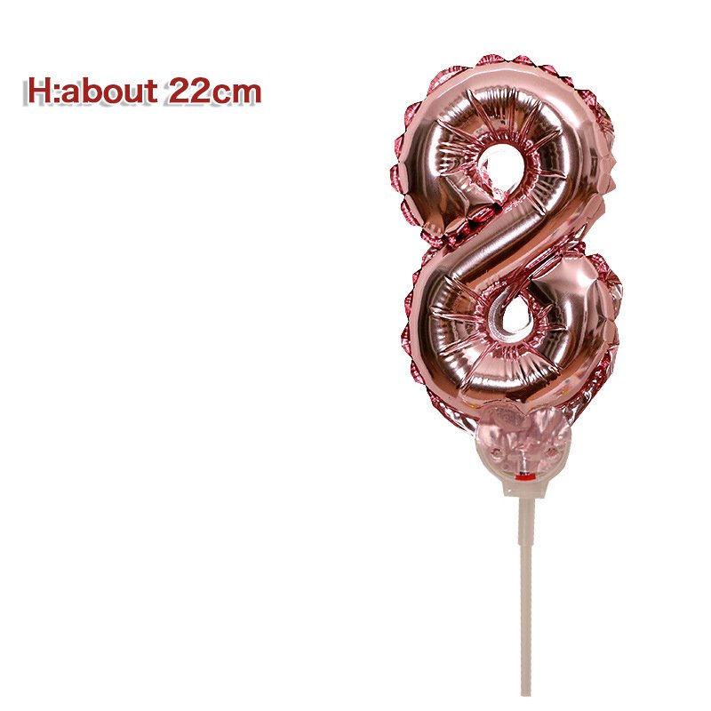 baby Birthday cake photo decoration accessories Gold Rainbow self-inflatable mini foil balloon cake toppers number balloon