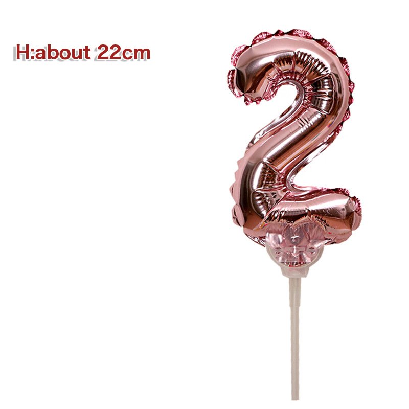 baby Birthday cake photo decoration accessories Gold Rainbow self-inflatable mini foil balloon cake toppers number balloon