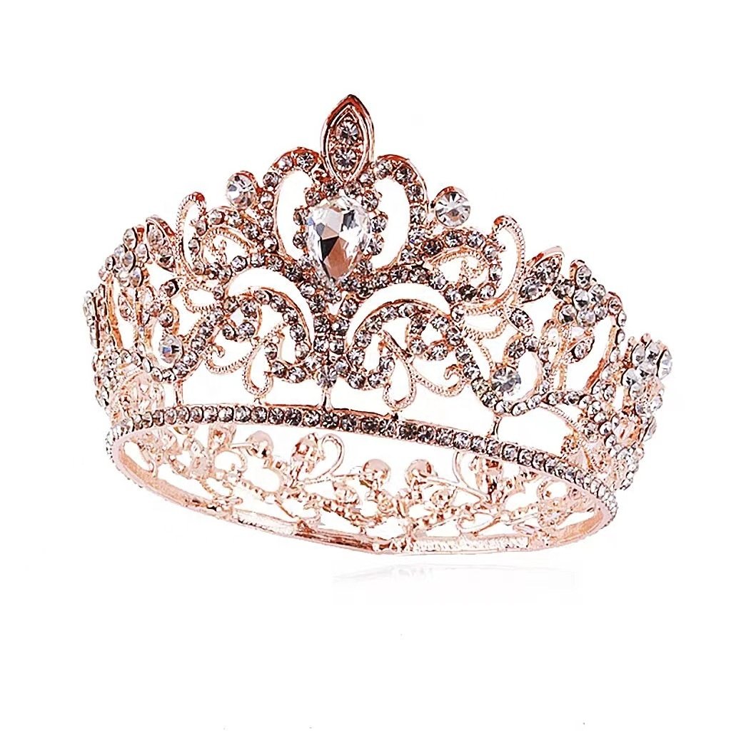 Nicro Mini Tiara Cake Topper gold Crystal Pearl Vintage Wedding Cake Crown Birthday Baby Shower Cake Topper Decoration