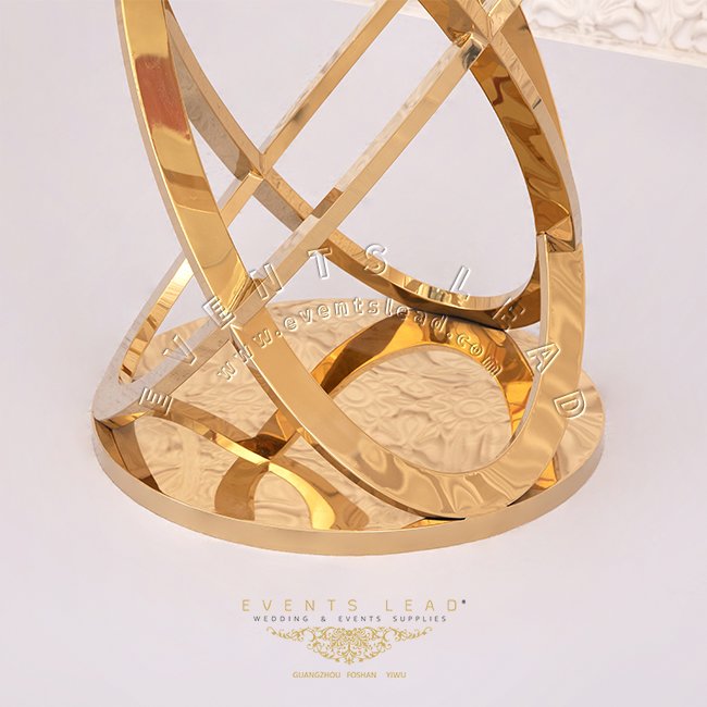 Best price gold wedding cake display glass top round table stand large cake table