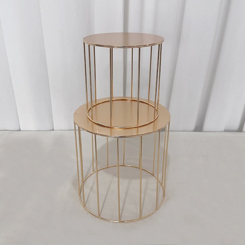 20cm Round Metal Floating Pillar Stand Cake Separator Plinth Cake Spacer for Wedding Birthday Party Cake Decor Bakery Supplies
