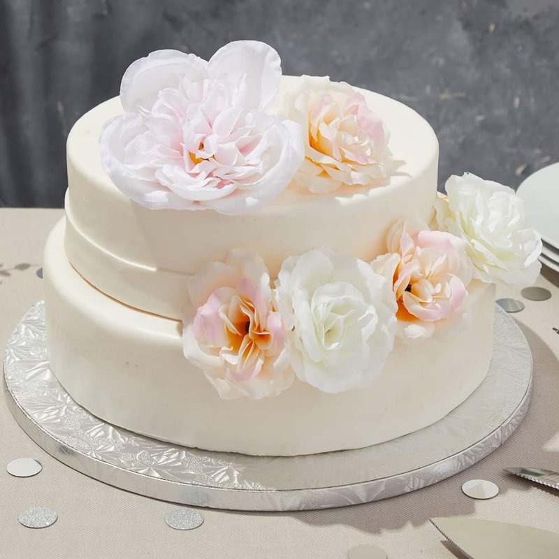 Round 1/2" Thick Cake Drums 12 Inch Cake Decorating Supplies White Corrugated Cardboard for Multi-Layer Cakes