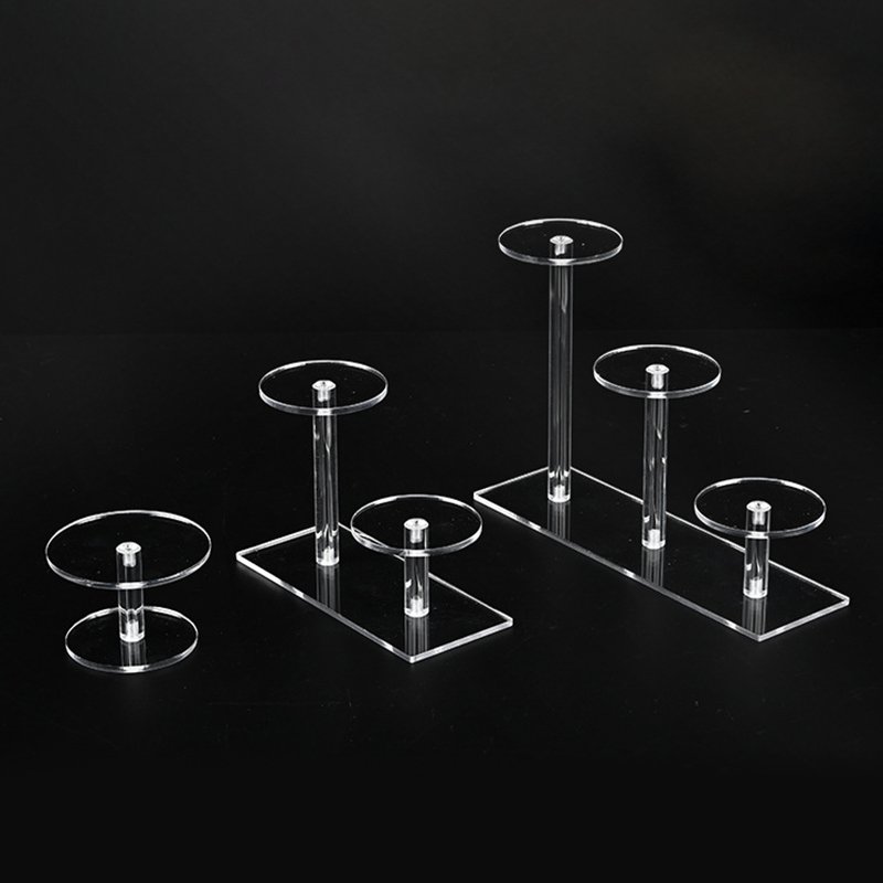 Wholesale Transparent Acrylic Round Cylinder Jewelry Cake Display Stand For Fancy Wedding Cakes Decorations