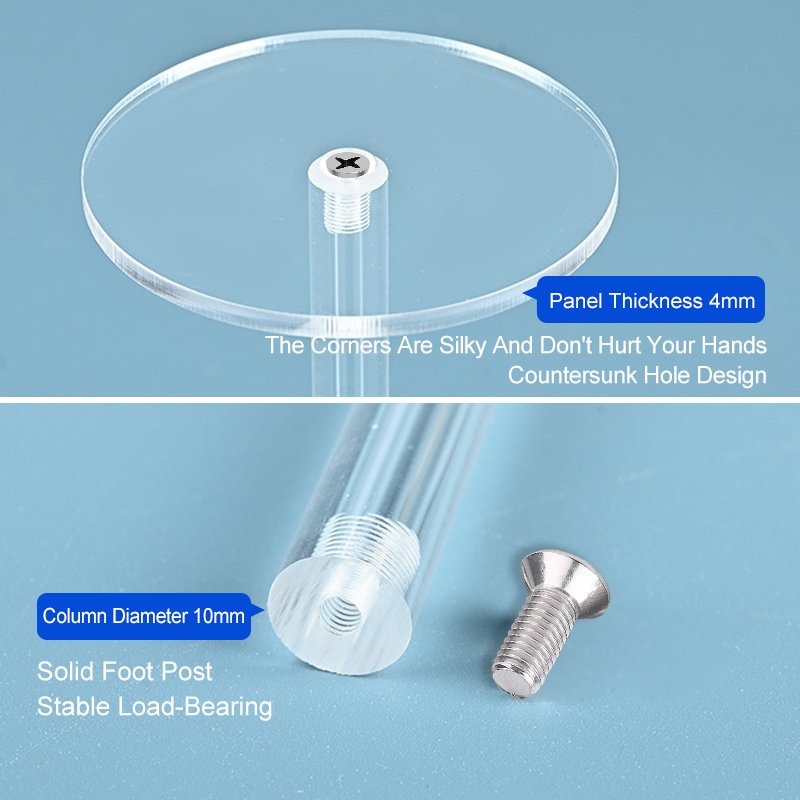 Wholesale Transparent Acrylic Round Cylinder Jewelry Cake Display Stand For Fancy Wedding Cakes Decorations