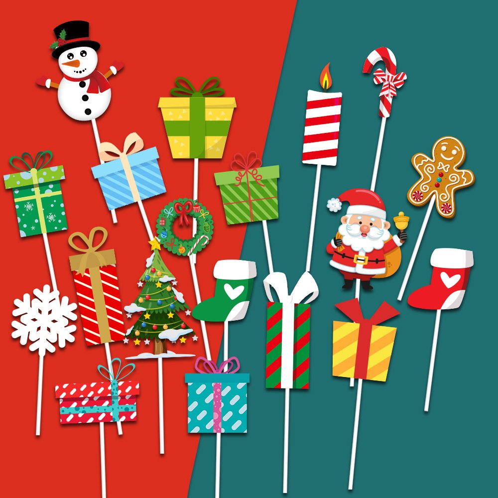 Ychon wholesale christmas tree with santa snowman cake accessories cake topper decoration