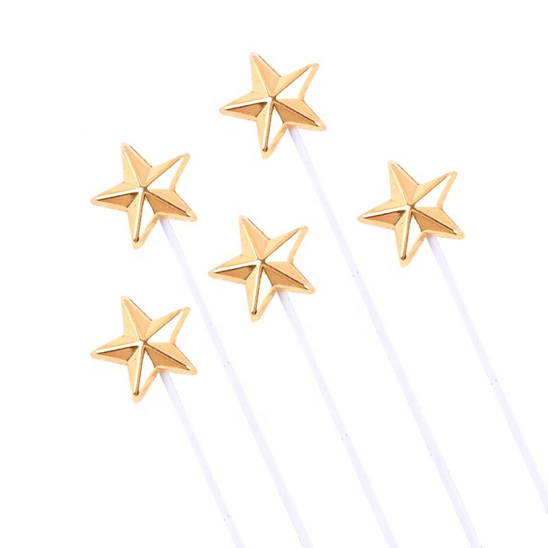 XJH 50pcs Star Plastic Cake Topper Happy Birthday Fondant Cake Decoration Tool Baking Cake Decorating