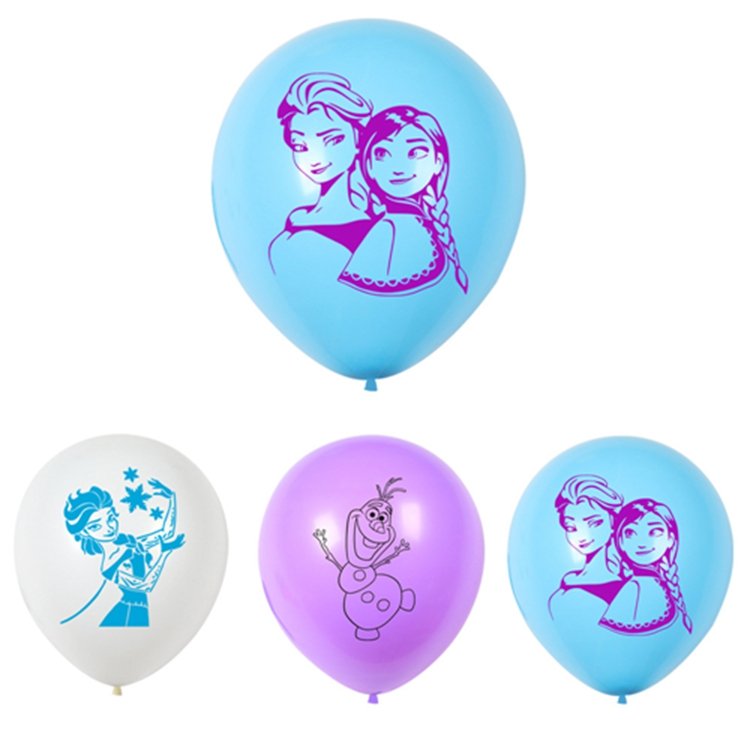 Frozen Birthday Party Scene Decorations Princess Snowman Cake Plug-in Balloon Flags Set Supplies with Banner Cake Toppers X4129